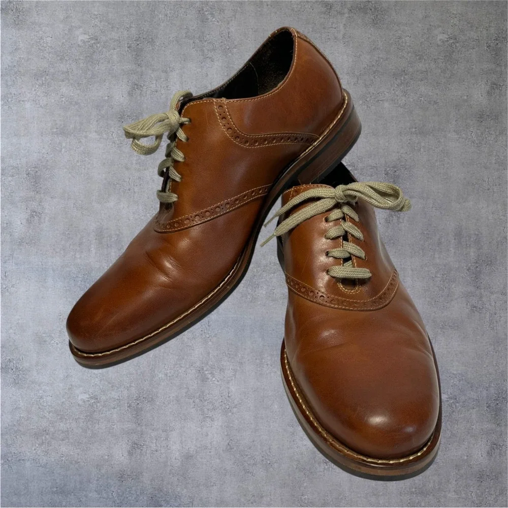 Cole Haan Drake‎ C10509 Oxford Shoes Mens 11 Brown Leather Lace Up Dress